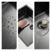 Pure.Sink Luxion Large Gun metal sink 74x40 cm undermount, flush mount, and top mount PLX7440-61